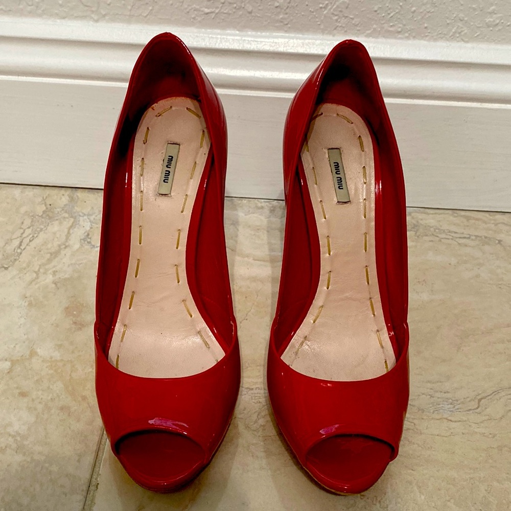 Miu Miu Peep Toe Pumps size 38